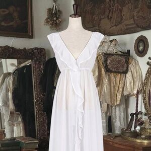 White sheer overdress